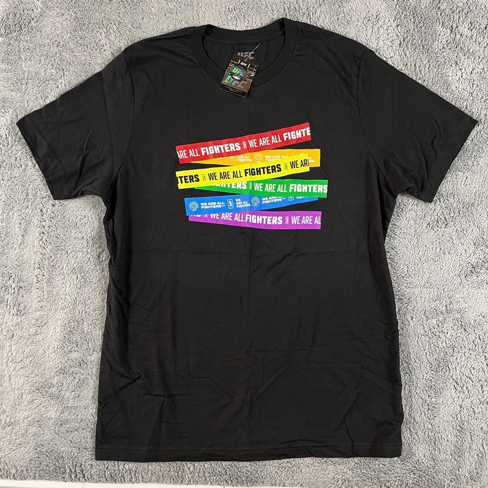 UFC Official Licensed MMA Shirt XL Colorful We Are All Fighters pride